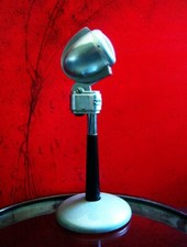 Vintage 1940's Turner 22D dynamic microphone High Z w Astatic E6G stand display