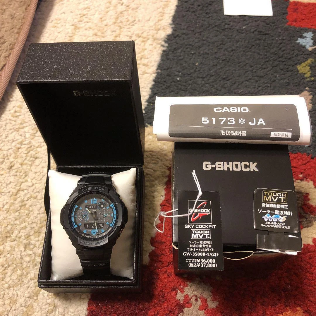 CASIO G-SHOCK GW-3500B-1A2JF SKY COCKPIT Black Mens Watch Used 221021127