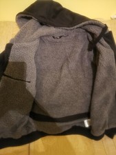 PORTWEST MENS SHERPA-LINED WINTERHOODED JACKET Black XL FULL ZIP WARM  (£59)