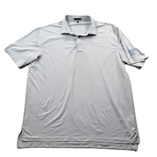 Peter Millar Summer Comfort Polo Shirt Mens 2XL Light Blue Stripe Co. Branded