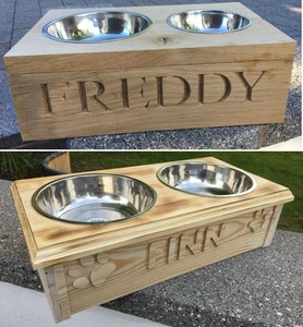 personalised dog feeding station