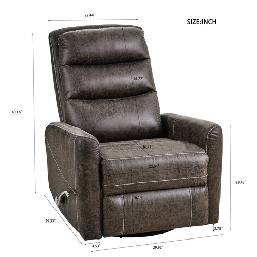 Elderly Manual Swivel Recliner Chair Rocking Recliner for Living Room - Picture 3 of 12