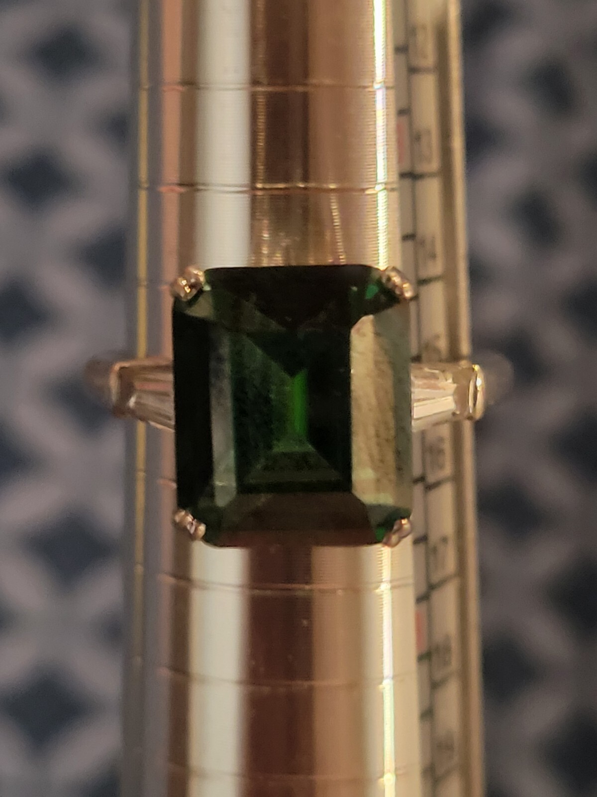 Green Colored emerald ring 925 Silver - image 7