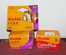 2 Rolls 35mm Vintage Kodak Color Gold 24 exp ,  Kodak Color Plus 36 exp NOS