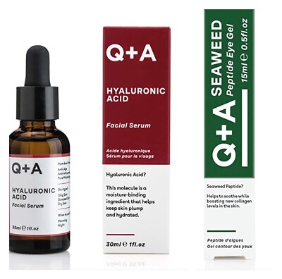 Q+ A Hyaluronic serum & Seaweed eye gel New with box