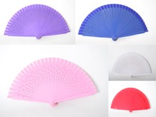 Vintage Chinese Asian Fragrant Wood Carved Sun  Moon Foldable Folding Hand Fan