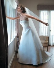 NWT Casablanca Ivory with Pastel detachable ties Wedding Bridal Dress Gown Sz 10