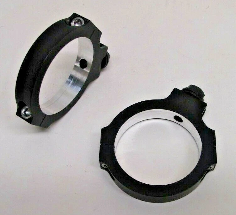 CONELY'S 55MM BILLET BLACK FORK TUBE CLAMPS FOR FAIRING TURN SIGNAL MOUNT HARLEY - Image 2 of 4