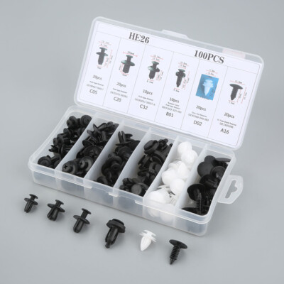 100Pcs Car Body Plastic Trim Retainer Fastener Clips Push Pin Fender Bumper Tool