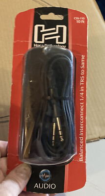 Hosa Technology 10 ft 1/4 TRS To Same Balanced Interconnect Cable CSS-110 New
