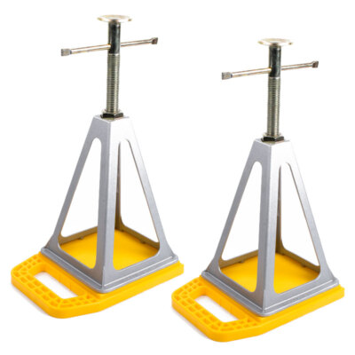 Alu Stützbock 2er Set + Camco Stützplatten Wohnwagen Wohnmobil bis 1800 kg