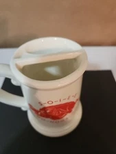 VINTAGE ARKANSAS RAZORBACKS CERAMIC STEIN MUG MUSTACHE UNIVERSITY S-O-I-E-E HOGS