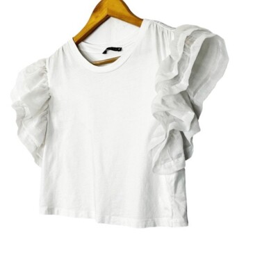 【TAAKK】24AW RUFFLE SHIRTS WHITE RUFFLE PRINT T-SHIRTS(2 WHITE): TAAKK: MENS｜THE TOKYO
