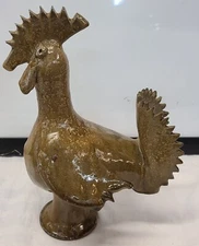 BOB ARMFIELD Southern Primitive Indigenous Folk Art Pottery Rooster Figural NC**