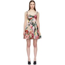 Dolce and Gabbana Multicolor Peonies Bustier Dress