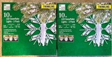 2 BOXES HOME ACCENTS HOLIDAY 10 in LED SNOWFLAKE LIGHTS 3 PACK COOL WHITE