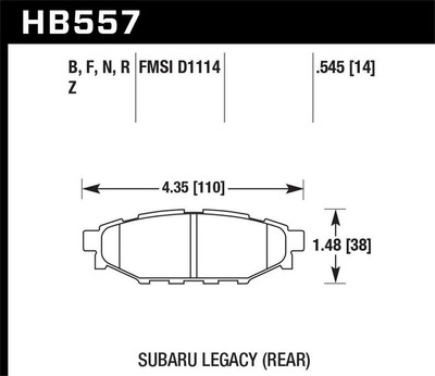 Hawk HP Plus Disc Brake Pad P/N HB557N.545