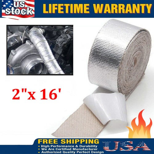 Adhesive Exhaust Header Turbo Manfold Pipe 2"x 16'Aluminum Heat Shield