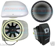 12V LOW PROFILE POWERED MOTORISED ROOF FAN AIR VENT EXTRACTOR MOTORHOME DOG VAN