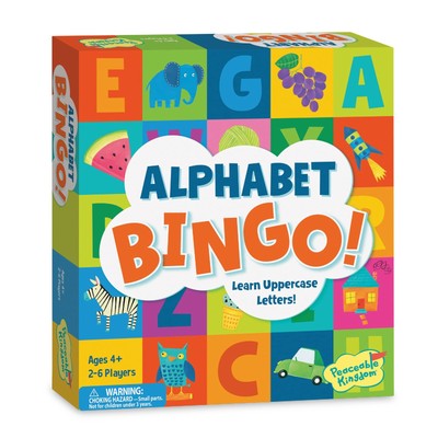Alphabet Bingo! Letter Learning Educational Board Game for 2 to 6 Kids Ages 4+