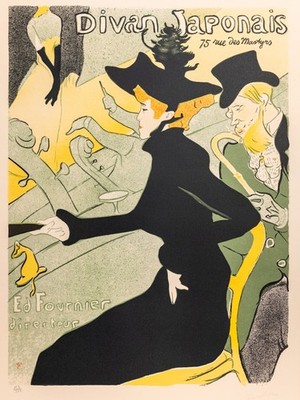 Toulouse-Lautrec Divan Japonais Lithografie Neuauflage signiert nummeriert 1989