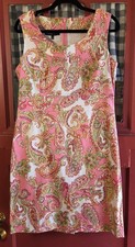 Jones New York Women's Pink Multicolor Paisely Sleeveless Mini Dress Size 12