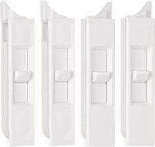 4 Pieces Tilt Latch Pairs White Plastic Construction Snap-In Latch Pairs Spring