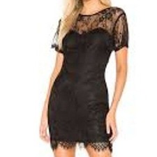 MINKPINK black lace Secret Romance Dress - women's XS