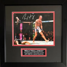 Max Holloway autographed signed framed 8x10 photo UFC JSA Justin Gaethje