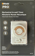 Woods Pro 59745 Mechanical In Wall Timer 24 Hour Programmable 30 Min for Indoor