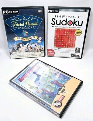 Trivial Pursuit, Infinite Sudoku & Brettspiele Konvolut - PC CD-ROM 