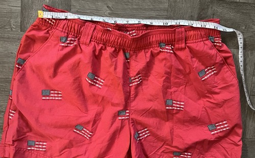 Columbia Sportswear Boy’s PFG Size 5 Swim Shorts Trunks Red USA Flag Print Tie - Picture 10 of 13