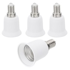 4pack E14 to E26/E27 Light Bulb Socket Adapter Lamp Holder Screw Base White