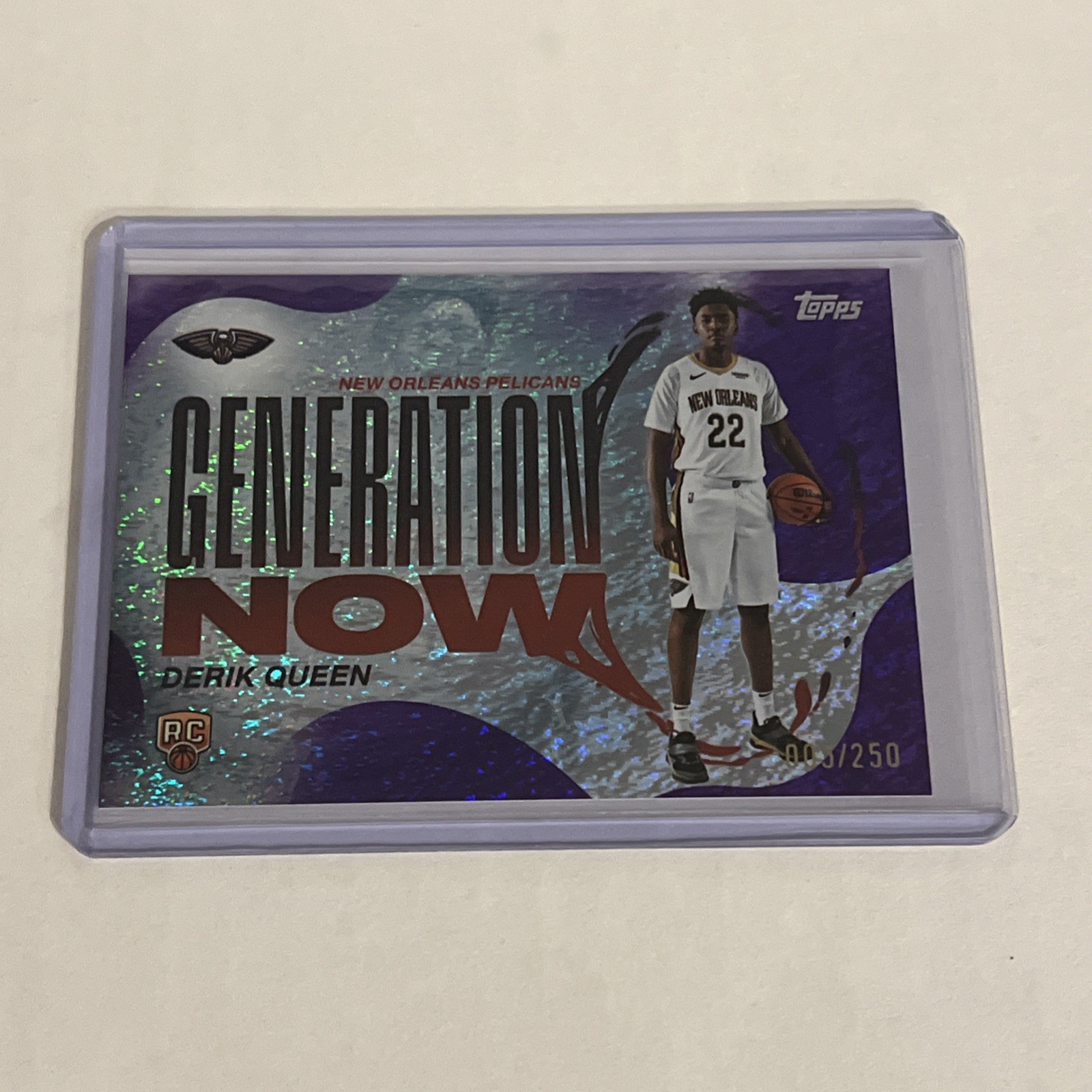 2025-26 Topps Basketball Generation Now Derik Queen Purple Foil /250 RC #GN-13
