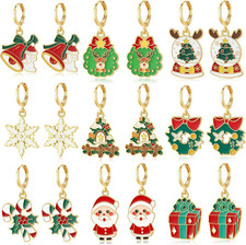 20/9 Pairs Christmas Earrings for Women Christmas Drop Dangle Earrings Set Chris
