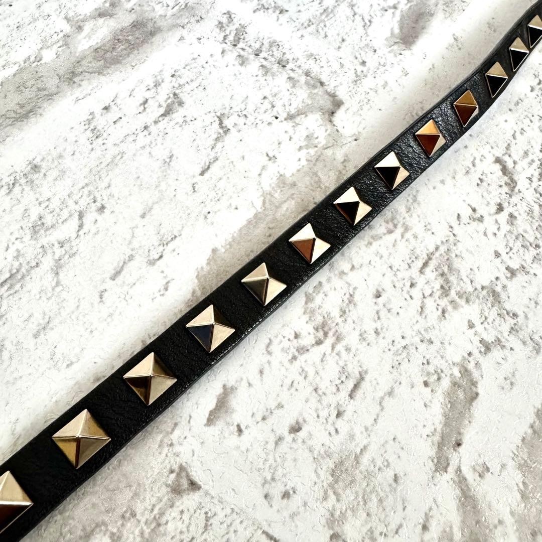 Valentino Garavani Rockstud Shoulder Bag Black Leather Excellent Condition Japa thumbnail 15