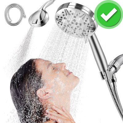 10-mode handheld shower head, 60-inch stainless steel hose and holder.