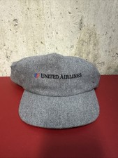 Vintage United Airlines Tulip Logo Wool Snapback Hat Gray Cap