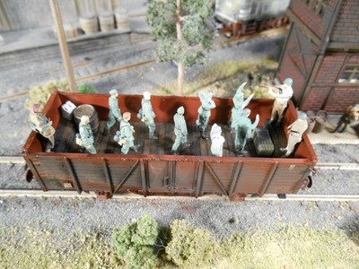 HO Roco Minitanks German POW Railway Car #A2753 Custom Hand Painted