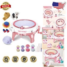 Pink 48 Needle Knitting Loom Machine, Adult Smart DIY Knit Scarf Hat Sock Kit