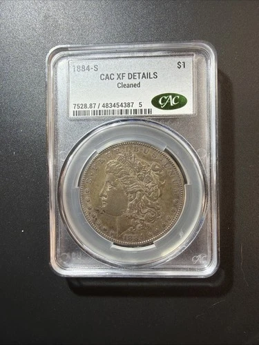 1884-S Morgan Dollar KEY DATE CAC XF DETAILS Great Details Some Toning Nice