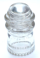 Vintage HEMINGRAY-9 Clear Glass Insulator MADE IN USA 7-47 (f)