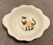 Vintage Siamese Cat Bowl Dish Monika Heller-Cole Kernewek Pottery Collectable