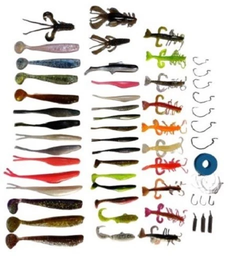 SANDAFISHING Zander Drop Shot Köder Set No Aktion Twin Tail Shrimp Relax King Shad Blei Haken