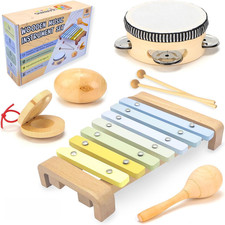 Natural Wood Baby Toys - Musical Toys for Toddlers 1-3, Toddler Musical Instrume