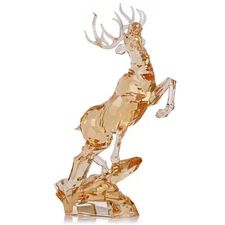 13.3" Tall Gold Acrylic Christmas Reindeer Figurines with LED Light, Large De...