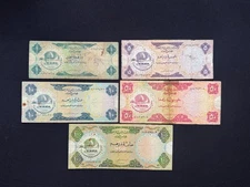 Dubai UAE 1, 5, 10, 50, 100 Dirhams Banknote 1973 1st Issue Rare Bills 5pcs /Lot