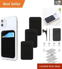 3-Pack Adhesive Phone Wallets - Stylish Card Holders for All Smartphones