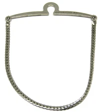 Giorgio Brutini Flat Chain Tie Collar Bar Silver Hook Button 2-1/2" inch Men's