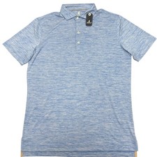 Johnnie-O Huron Polo Mens Medium Palisades Blue Featherweight Stretch JMP04690